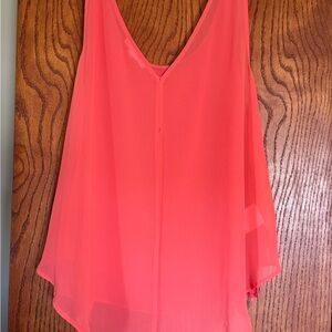 BCBGeneration Vibrant Coral Sleeveless Blouse with Split Back Size L